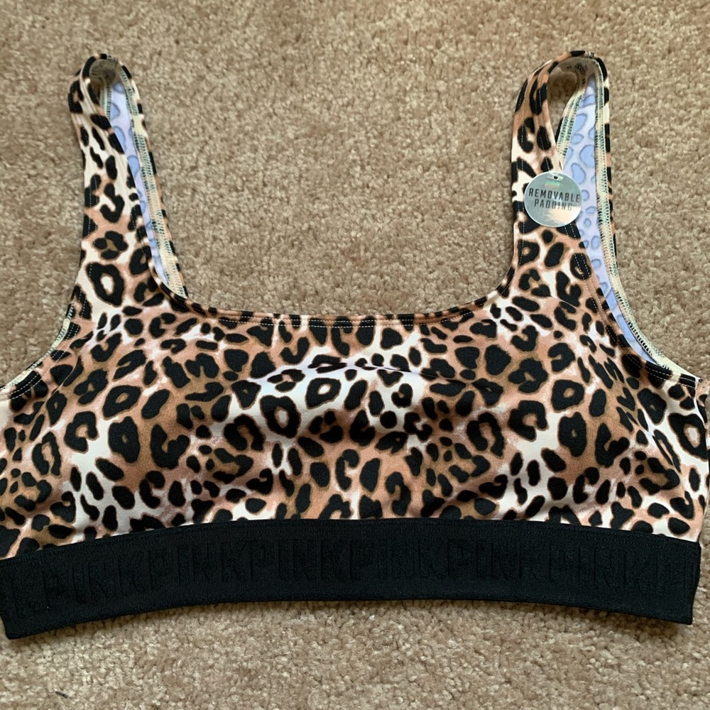 Pink sports bra